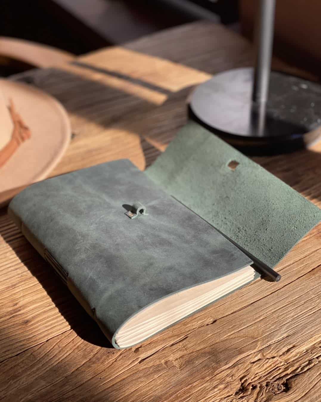 Handmade natural leather notebook