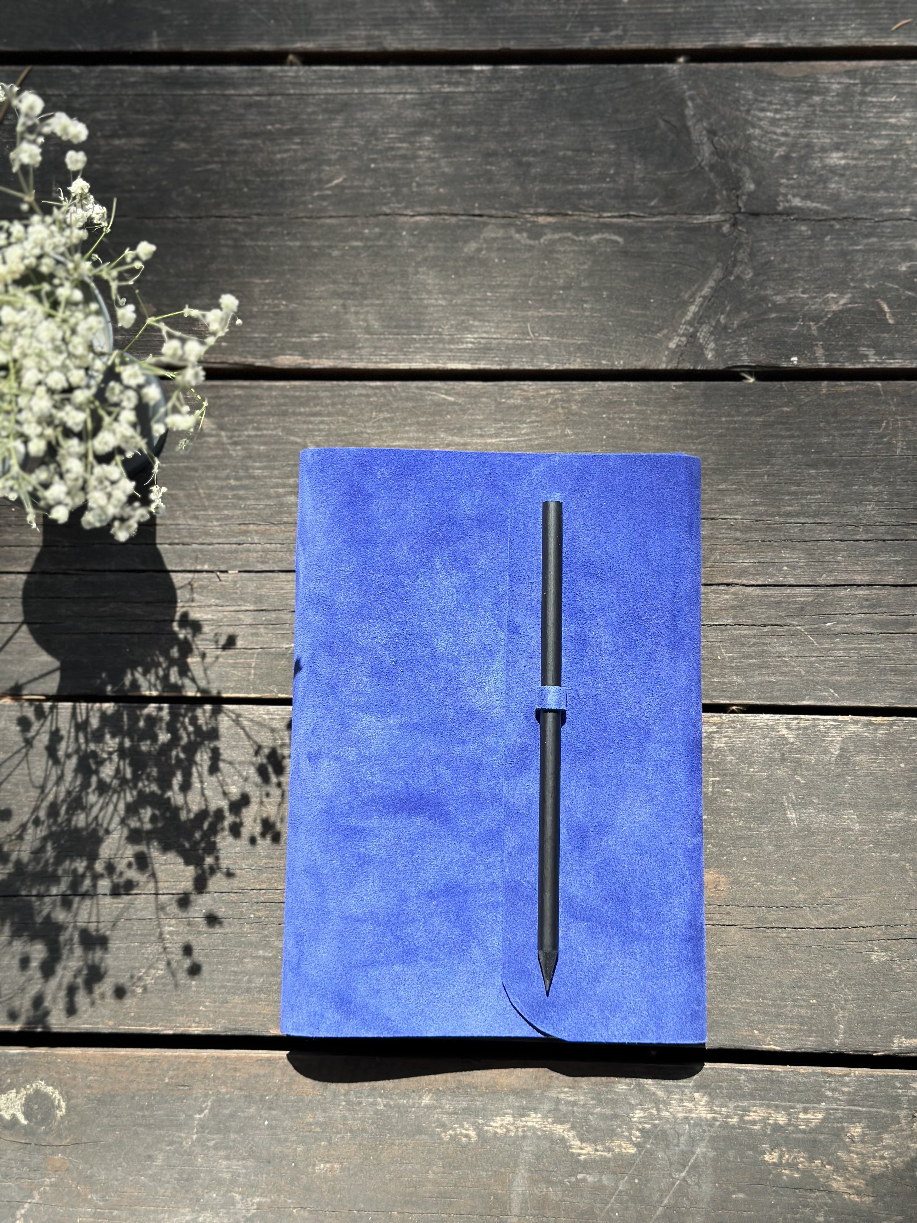 Suede Notebook with Pencil