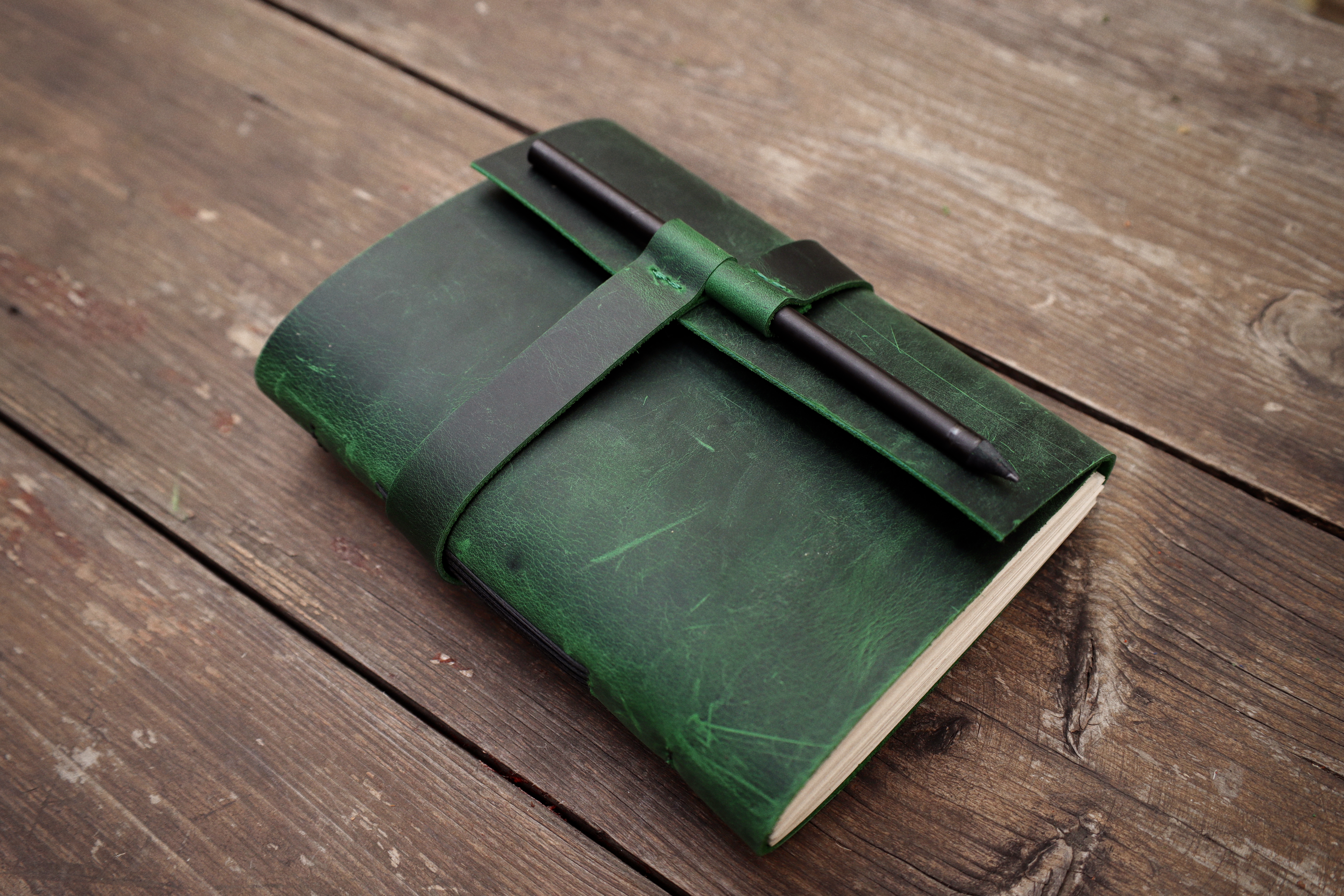 Leather Notebook with pencil